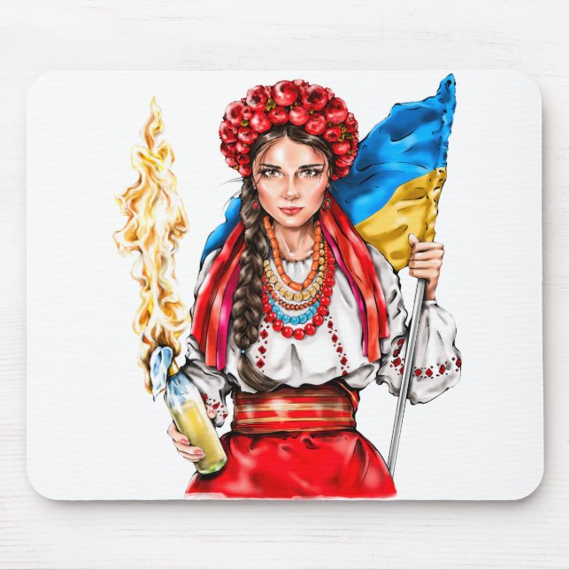 Tapis De Souris Ukrainian Girl Fighting for Freedom (Devant)