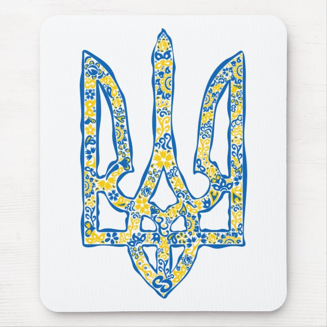 Tapis De Souris Ukrainian national emblem trident tryzub ethnical (Devant)