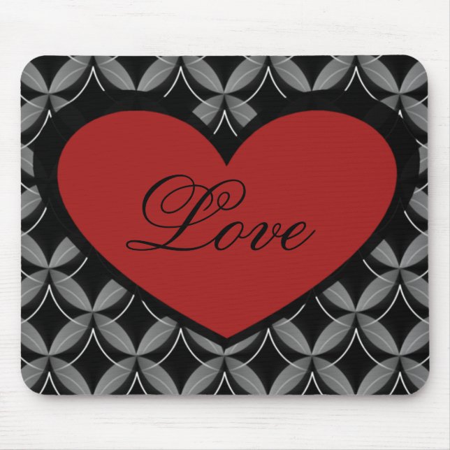Tapis De Souris Ultra Glam Heart Mousepad, Rouge (Devant)