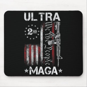 Tapis De Souris Ultra MAGA Gun AR - Citation drapeau patriotique a