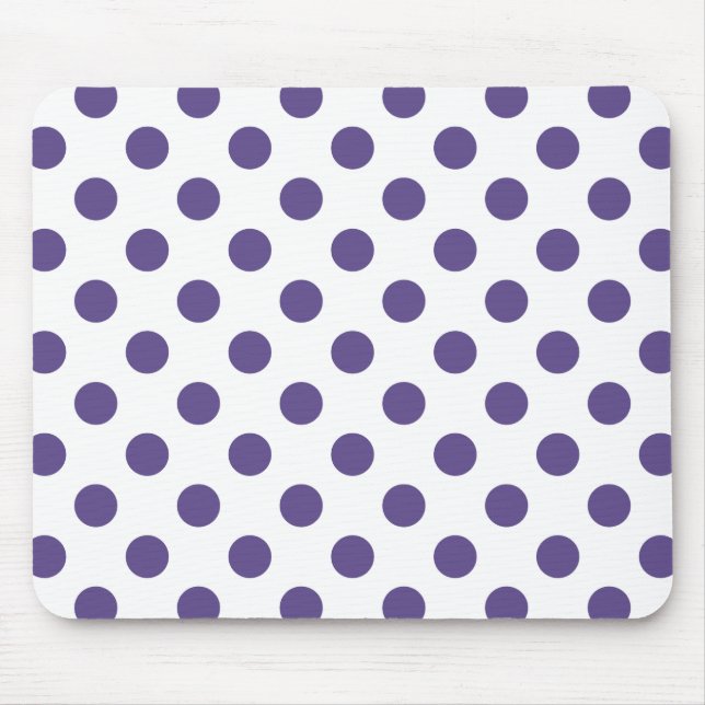 Tapis De Souris Ultra violet polka dots on white (Devant)