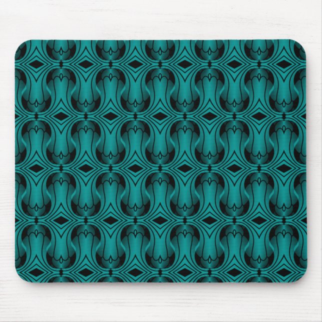 Tapis De Souris Ultramod Art Déco Mousepad, Turquoise (Devant)