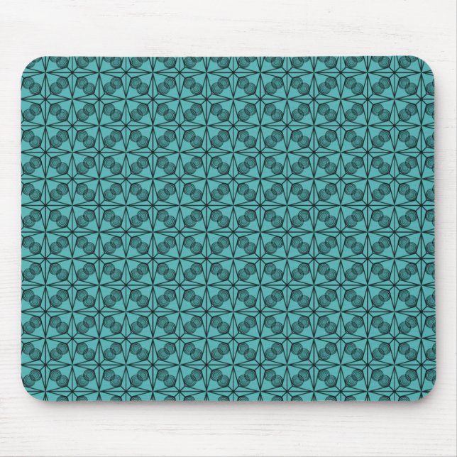 Tapis De Souris Ultramoderne Retro Mousepad, Turquoise (Devant)