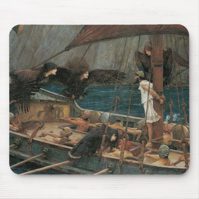 Tapis De Souris Ulysse et les sirènes par John William Waterhouse (Devant)
