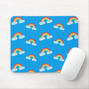 Tapis De Souris Un arc-en-ciel mou avec un Motif nuageux