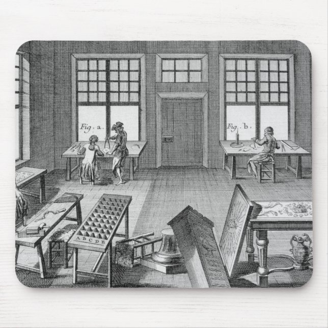 Tapis De Souris Un atelier des inlayer de meubles, du 'Encyclop (Devant)