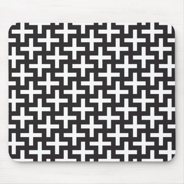 Tapis De Souris Un b&w modèle fait avec "plus" le signe (Devant)