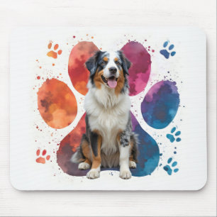 Tapis De Souris Un berger australien en empreinte
