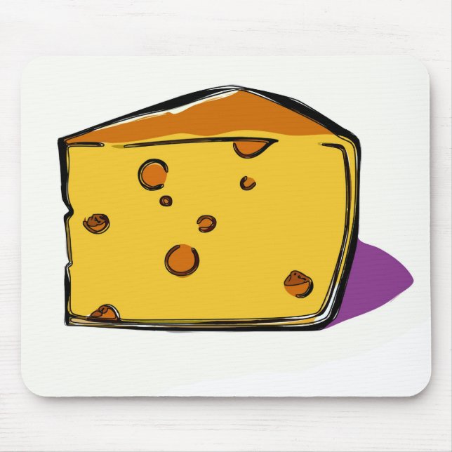 Tapis De Souris Un-cale-de-jaune-fromage-avec-trou-bruit-art (Devant)