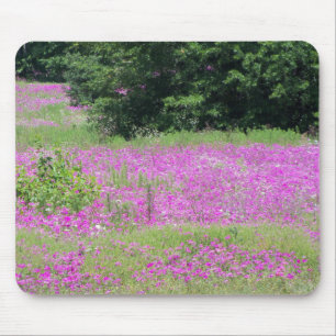 Tapis De Souris Un champ de fleurs sauvages de printemps roses