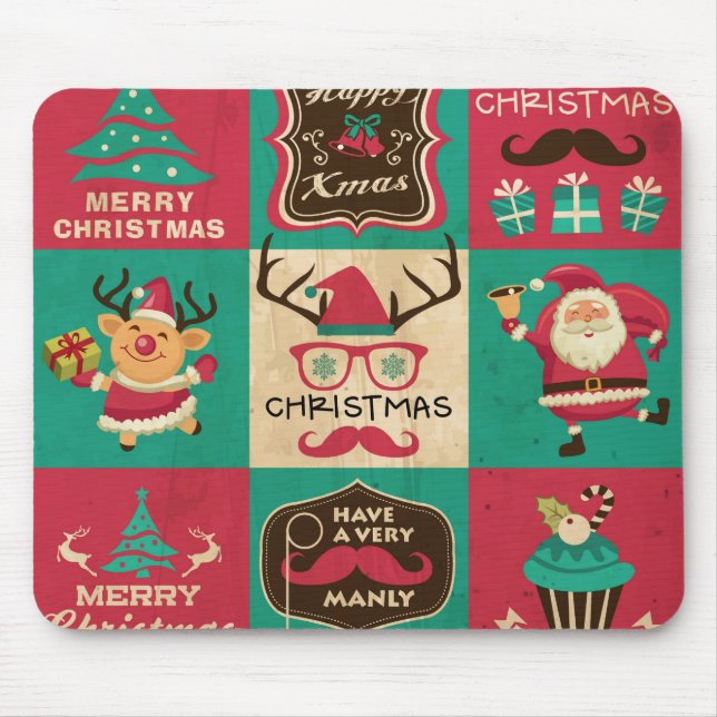 Tapis De Souris Un collage de Noël très masculin (Devant)