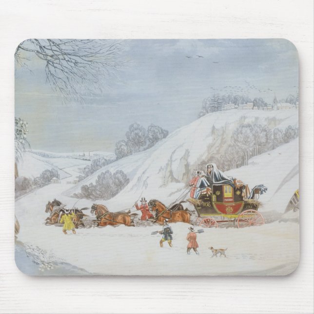Tapis De Souris Un courrier dans la neige profonde (Devant)