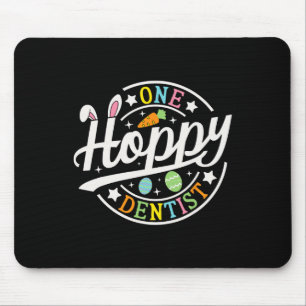 Tapis De Souris Un dentiste joyeux lapin oreilles drôle Pâques jou