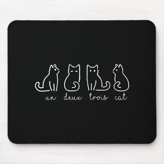 Tapis De Souris Un Deux Trois Cat Abstrait Français Kitty (Devant)