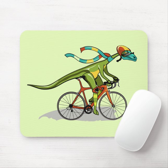 Tapis De Souris Un Dinosaure Anabisetia À Vélo. (Avec souris)
