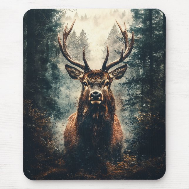 Tapis De Souris Un élan spectaculaire dans les bois (Devant)