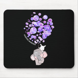 Tapis De Souris Un Eléphant Mignon Explose Des Ballons Violets Sur