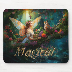 Tapis De Souris Un étang féerique magique Texte décoratif magique