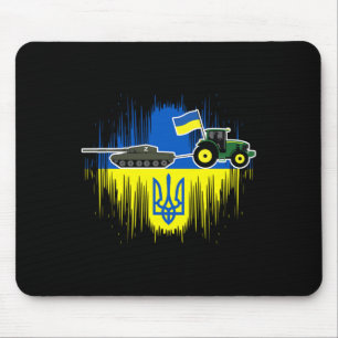 Tapis De Souris Un fermier ukrainien vole un char Drapeau ukrainie