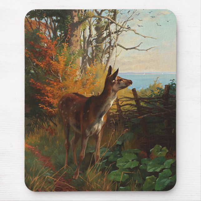 Tapis De Souris Un Joli Cerf En Forêt (Devant)