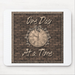Tapis De Souris Un Jour À La Fois Citation Slogan Old Clock