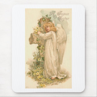 Tapis De Souris Un joyeux ange de Pâques Pâques Vintage Pâques