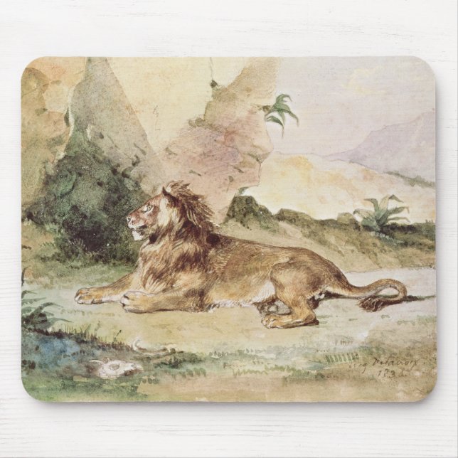 Tapis De Souris Un lion dans le désert, 1834 (Devant)
