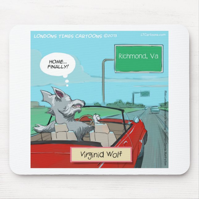 Tapis De Souris Un Loup De Virginie Drôle (Devant)