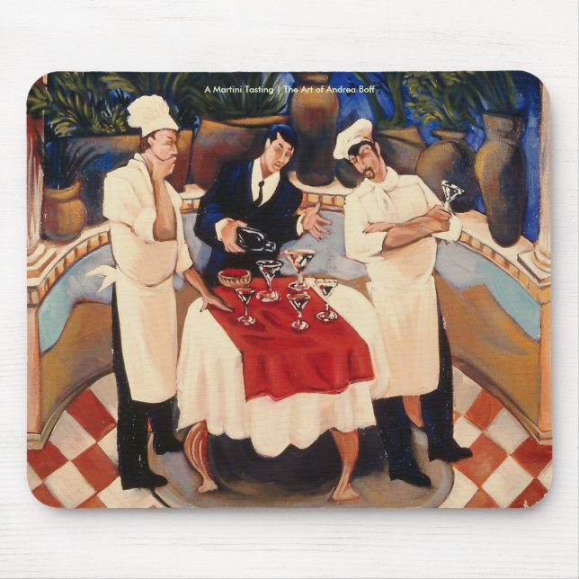 Tapis De Souris Un Martini | de dégustation l'art d'Andrea… (Devant)