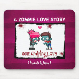 Tapis De Souris Un mignon couple Zombie : Une histoire d'amour Zom