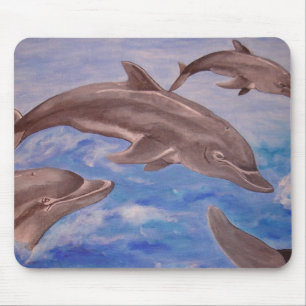 Tapis De Souris Un morceau de dauphins de saut