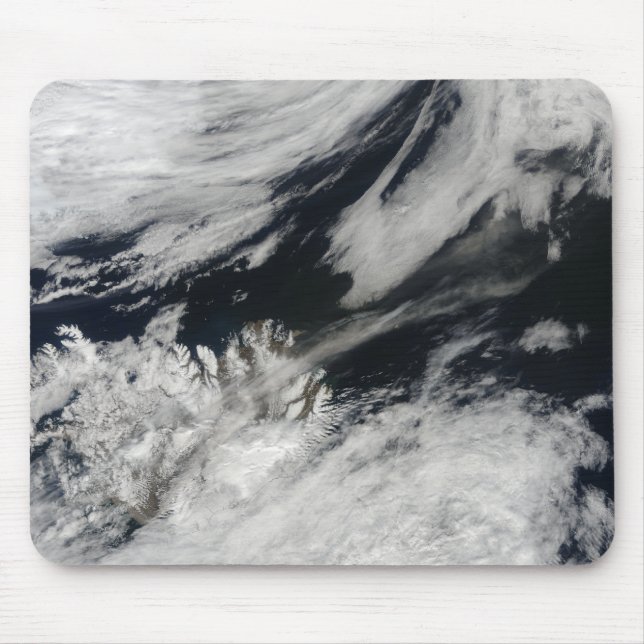 Tapis De Souris Un panache gris pâle souffle du sommet (Devant)