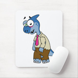 Tapis De Souris Un Parasaurolophus Caricaturé En Zombie.