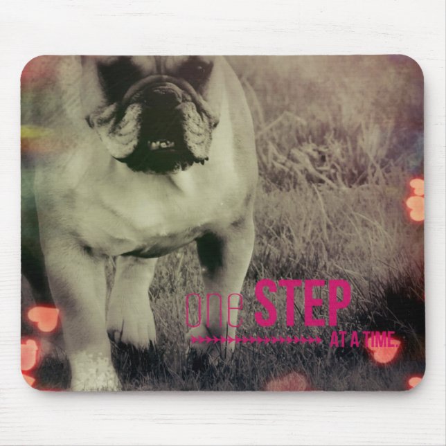 Tapis De Souris Un pas à la fois, Bulldog (Devant)
