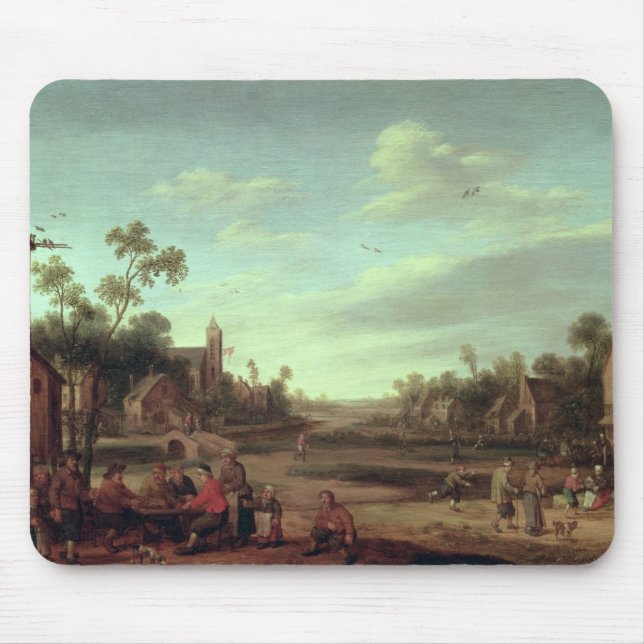 Tapis De Souris Un paysage boisé de rivière, 1646 (Devant)