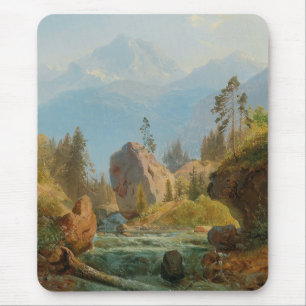 Tapis De Souris Un paysage de montagne avec le ruisseau - Albert Z