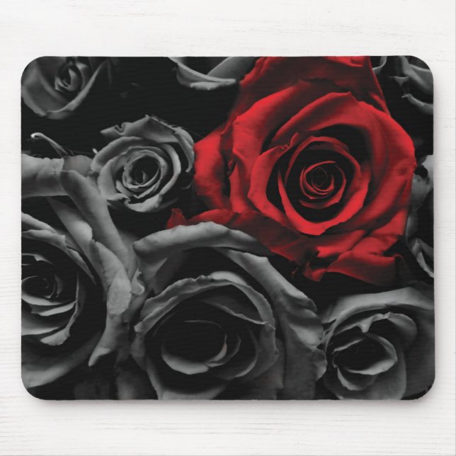 Tapis De Souris Un rose rouge (Devant)