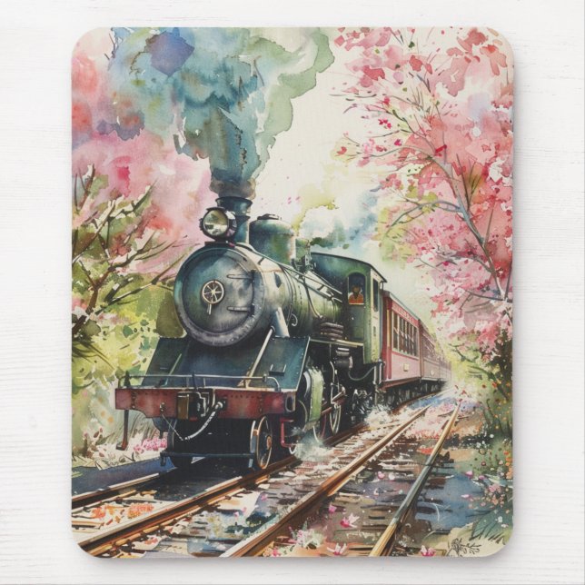Tapis De Souris Un train au printemps (Devant)