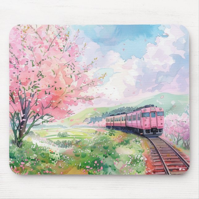 Tapis De Souris Un train au printemps (Devant)
