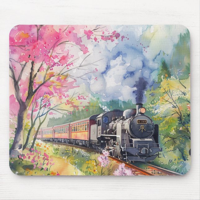 Tapis De Souris Un train au printemps (Devant)