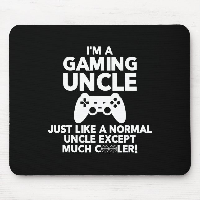 Tapis De Souris Uncle Gamer Funny Jeu Vidéo de jeu Shirts (Devant)