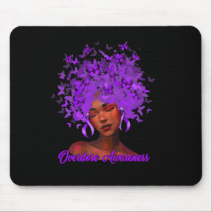 Tapis De Souris Une Africaine Noire Afro Violet Ribbon Overdose Aw