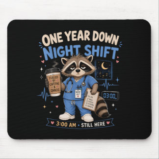 Tapis De Souris Une année écoulée Infirmière de nuit Premier jalon