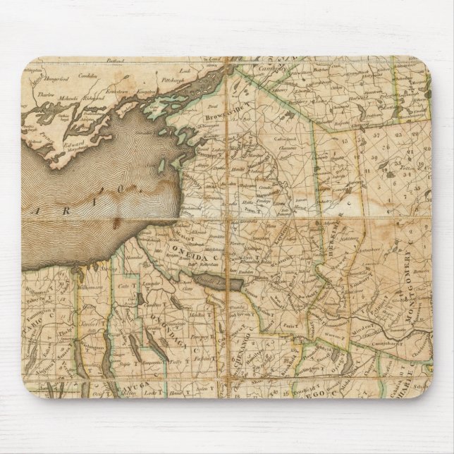 Tapis De Souris Une carte de l'état de New York (Devant)