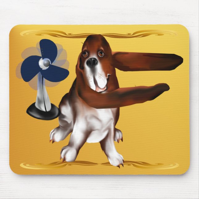 Tapis De Souris Une fan des bassets Mousepad (Devant)