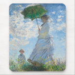 Tapis De Souris Une femme avec un parasol, Madame Monet et son fil<br><div class="desc">Paysage impressionniste Peinture de Claude Monet - chefs-d'oeuvre classiques - série de peinture impressionniste Claude Monet - femme avec un parasol,  Madame Monet et son fils</div>
