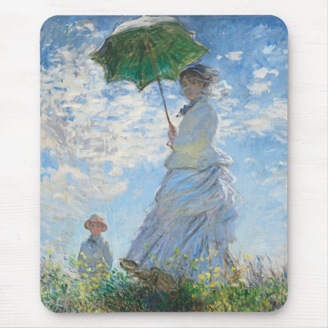 Tapis De Souris Une femme avec un parasol, Madame Monet et son fil (Devant)