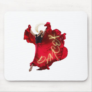 Tapis De Souris Une femme dansant en robe rouge