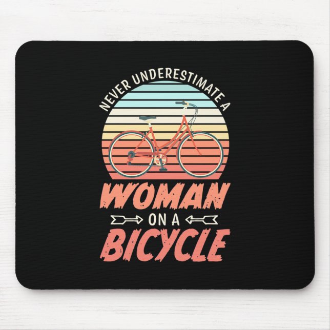Tapis De Souris Une Femme En Vélo (Devant)