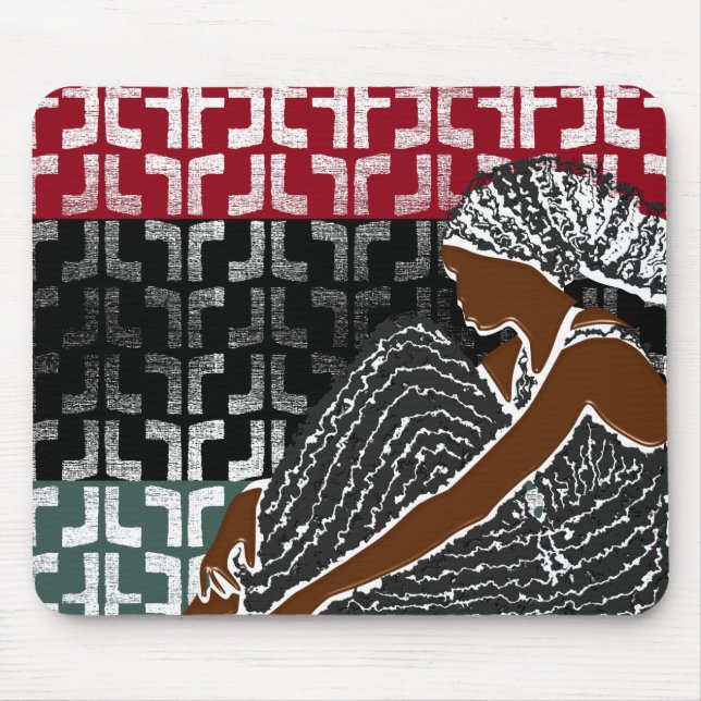 Tapis De Souris Une femme noire africaine avec un foulard (Devant)
